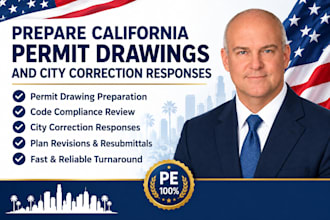 prepare california permit drawings and city correction responses