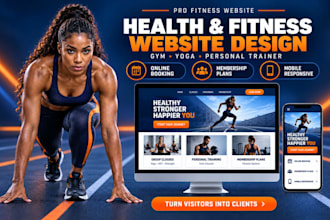 design health and fitness website personal trainer yoga gym workout website
