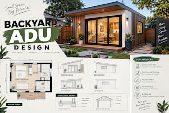 design a detached backyard adu permit drawing set