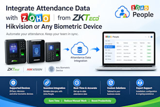 integrate zkteco hikvision etc biometric attendance with zoho people