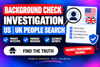 do background check investigation US UK people search private detective forensic