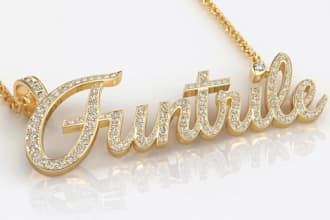 design custom name pendant, logo pendant and luxury jewelry cad