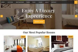 design wix hotel website hotel booking accommodation hospitality service website