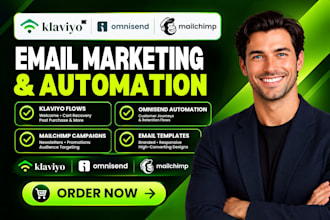 setup klaviyo email flows omnisend automation mailchimp email marketing campaign