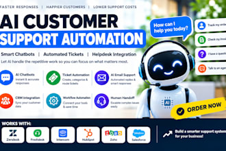 build ai customer support automation, chatbots and helpdesk workflows
