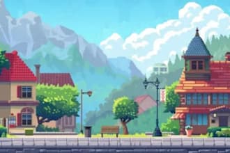 draw 8bit and 16bit pixel art character sprites