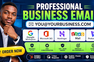setup business email custom domain on gsuite microsoft 365 hostinger zoho proton