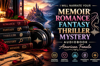memoir romance fantasy thriller mystery audiobook american female