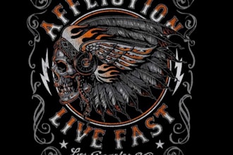 design a rugged vintage skull logo for your brand or apparel