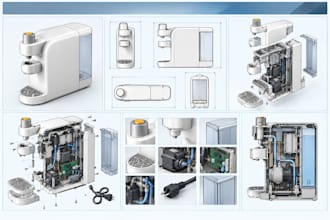 design coffee products, coffee machines and appliances in 3d cad