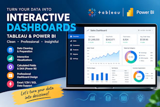 make tableau dashboard, data visualization and explore data