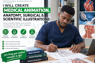 create medical animations, anatomy, surgical and scientific illustration