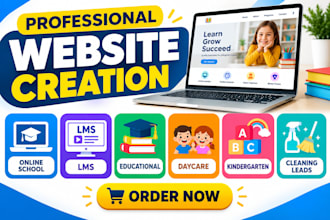 create online school website lms educational daycare kindergarten cleaning leads