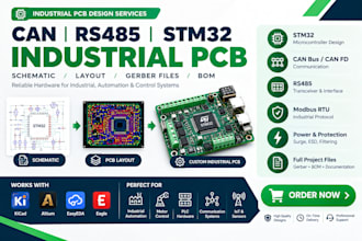 design a can bus rs485 stm32 industrial pcb with schematic and layout