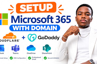 setup microsoft 365 with cloudfare and godaddy domains
