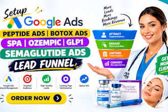setup google ads peptide ads botox spa ozempic glp1 semaglutide ads lead funnel