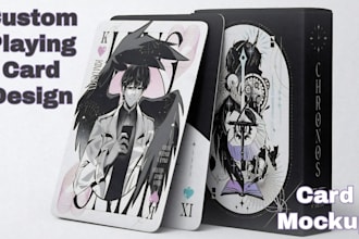 design custom poker card, playing card, card game, 52 card deck, card box