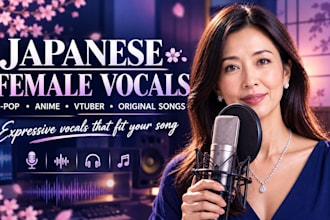 sing japanese female vocals for your jpop nime vtuber and original song
