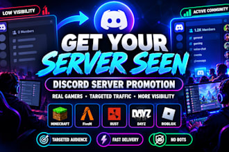 discord server promotion, fivem ads, rust, dayz, minecraft gaming promotion
