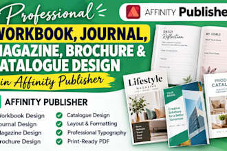 do workbook journal, magazine, brochure, catalogue design in affinity publisher