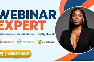build webinar funnels, automation and setup for webinarjam, ghl, everwebinar