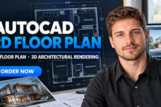 do autocad 2d floor plan, 3d floor plan, 3d architectural rendering