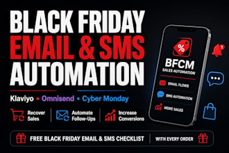 setup klaviyo omnisend SMS email automation black friday cyber monday