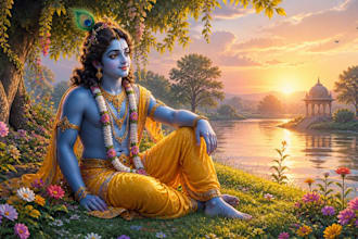 create beautiful ai devotional art of hindu gods and spiritual scenes