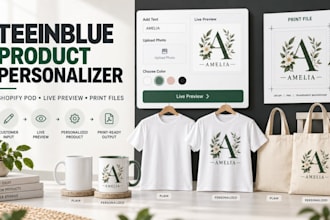 setup teeinblue product personalizer for shopify print on demand