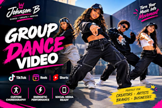 choreograph and perform an energetic group dance video for tiktok