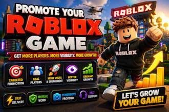 roblox game promotion, roblox group, advertise your roblox game to 100k gamers