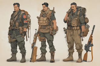 make military character design or concept art