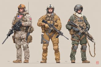 create any kind  of military related illustration
