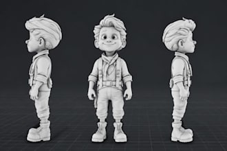 stylized 3d character models for film, sculpting for   games, 3d printing, anim