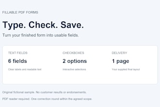 convert your one page form into a fillable PDF