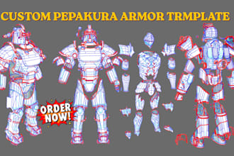 design custom pepakura template for cosplay helmet, eva foam 3d armor, 3d mask