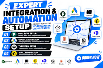 integrate pipedrive google ads typeform mailchimp openphone notion claude agent