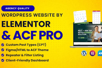 build dynamic wordpress website using acf pro and elementor pro