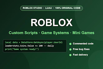 create custom roblox scripts, systems and mini games in lua