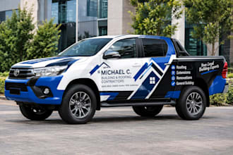 make creative vehicle wrap design for your car, truck, van, trailer, pickup