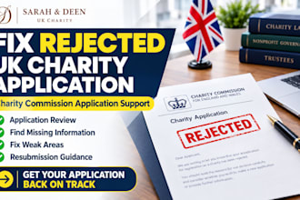 fix your rejected UK charity commission application