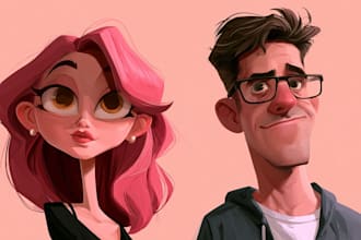 draw a unique caricature, cartoon caricatures art