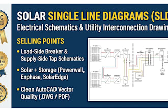 draft solar single line diagram, sld design, and electrical schematic