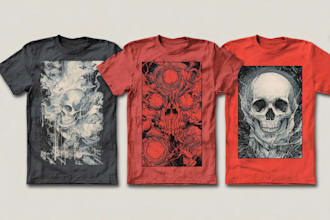 create a vintage, rock or metal band t shirt design