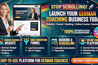 do german coaching website coaching funnel booking setup online coaching course