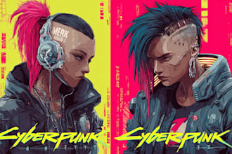 draw a highly detailed cyberpunk anime illustration