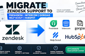 migrate zendesk suppport to freshdesk intercom gorgias help scout hubspot