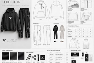fashion tech pack designer streetwear tech pack bag sweatpants design clothing