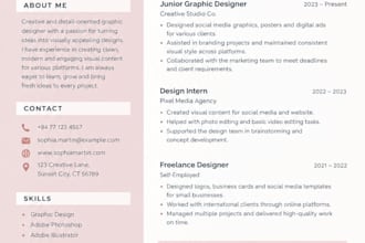 design a modern CV resume