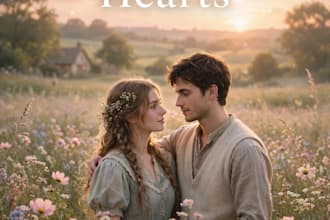 design aesthetic romantasy KDP book cover with ai art
